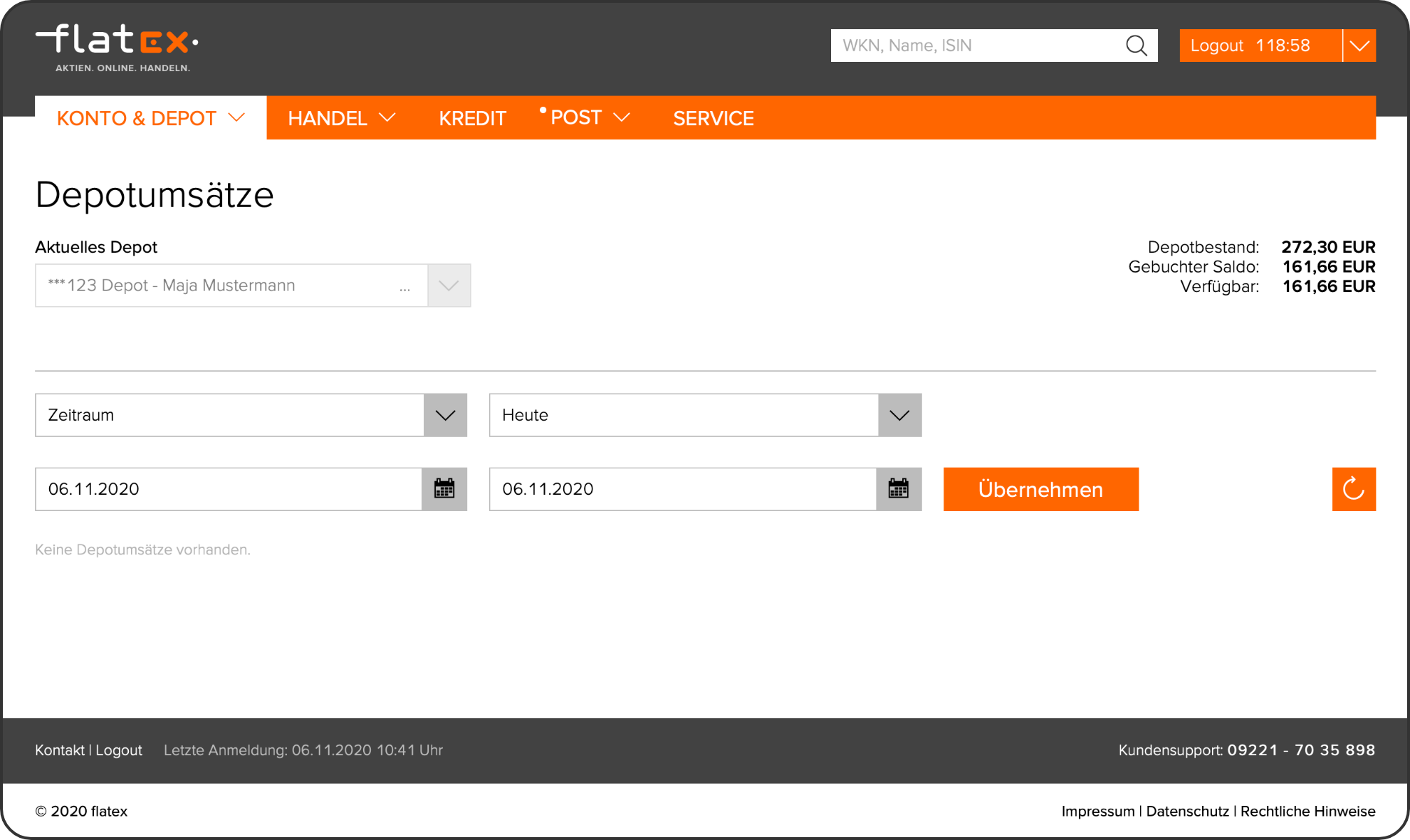 Konto und Depotumsätze
